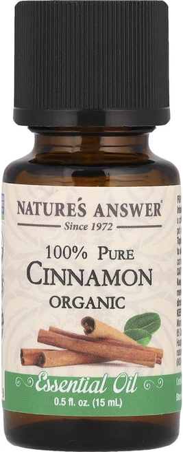 Nature's Answer 유기농 에센셜 오일 순도 100% 시나몬 15ml(0.5fl oz), NaturesAnswer유기농에센셜오일순도100시나몬1, 1개, 15ml - 쿠팡