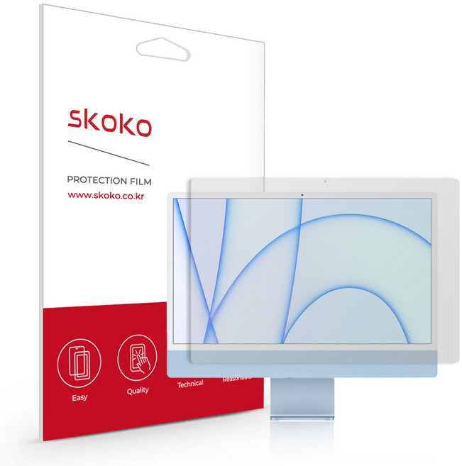 스코코 아이맥 24인치 A2438 항균 저반사 액정보호필름, 1개
