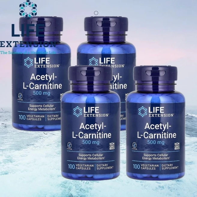 Life Extension 아세틸 L카르니틴 500mg 베지 캡슐 100정 LCarnitine 4통, 120g - 쿠팡