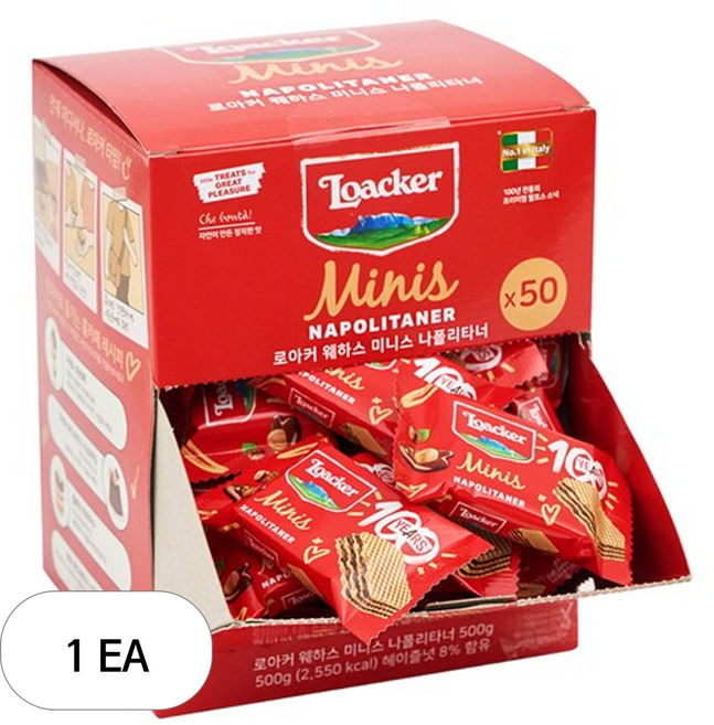 로아커 웨하스 미니스 나폴리타너 디스펜서 50p, 500g, 1개