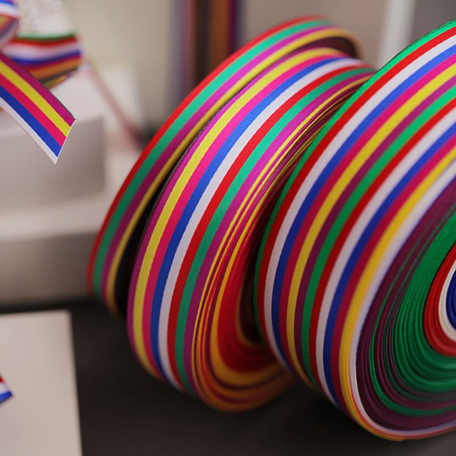 리본빌 색동리본 한복리본 명절선물 포장끈 10종 답례품 포장, 2M, 9 동자 색동 40mm