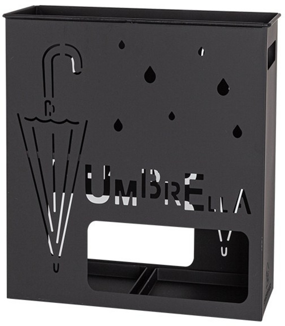 설렘하우스 철제 사각 우산꽂이 블랙 소, 1개