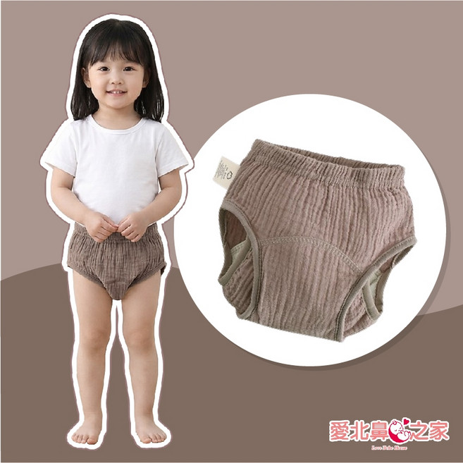 愛北鼻 學習褲 防側漏款 八層紗布, 可可咖,110碼建議14-18kg, 1個