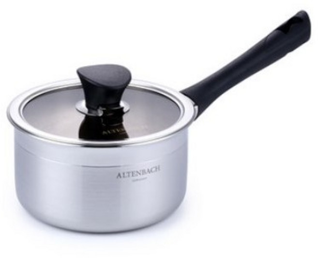 알텐바흐 인덕션 소나티네 통5중 편수 냄비 + 뚜껑, 16cm, 사진 색상 (스테인리스), 1개