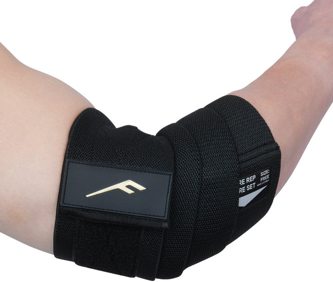 프로스펙스 스트렝스 랩 팔꿈치 보호대 헬스 웨이트 팔꿈치 아대, 블랙, 1세트
