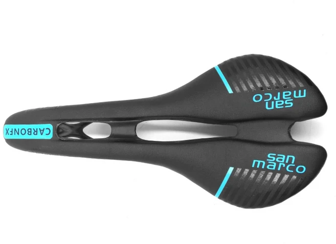 세라산마르코(SELLE SAN MARCO) 자전거 안장 아스피데쇼트 카본 FX 와이드 911WW401, 02 Black -blue 3, 1개
