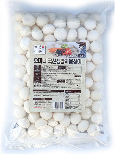 새마원 HACCP 혜성 감자옹심이1kg 강원도 명물 쫄깃한 새알 옹심이 새알심, 1kg, 1개