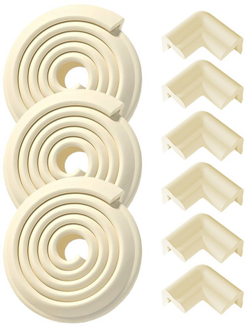 MZ생활 에어쿠션 더 두꺼운 17mm 모서리보호대 3p + 코너보호대 6p, 1세트, 아이보리