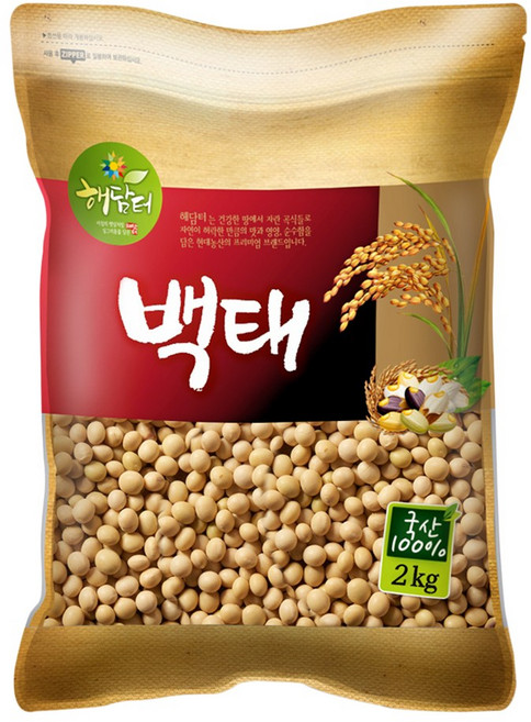 현대농산 국산 백태 메주콩 두유콩 콩국수용 2kg, 1개