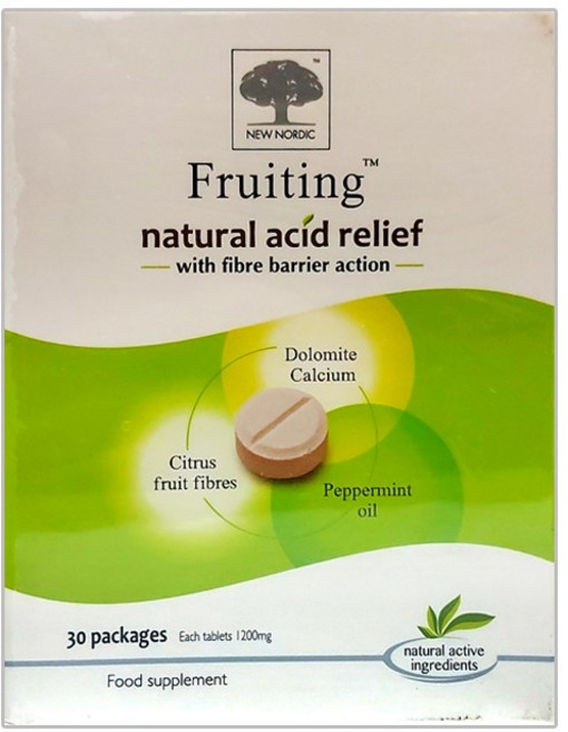 NEW NORDIC Fruiting natural acid relief 咀嚼錠, 1g, 30個