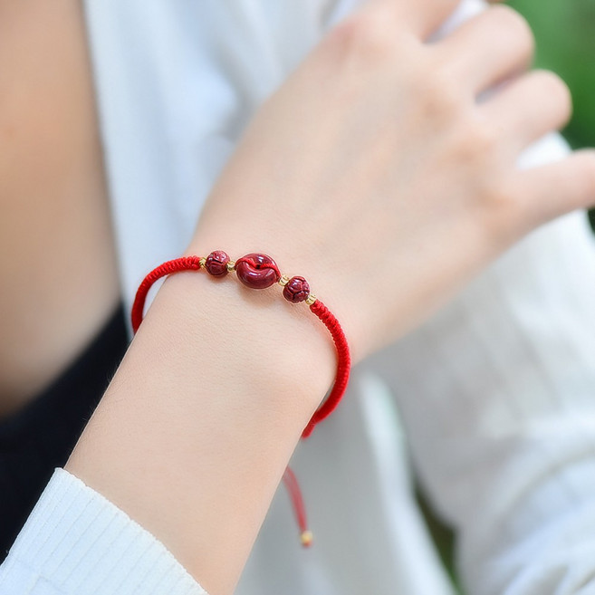 복망치 좋은기운 행운 팔찌 경면주사 레이어드 금전운