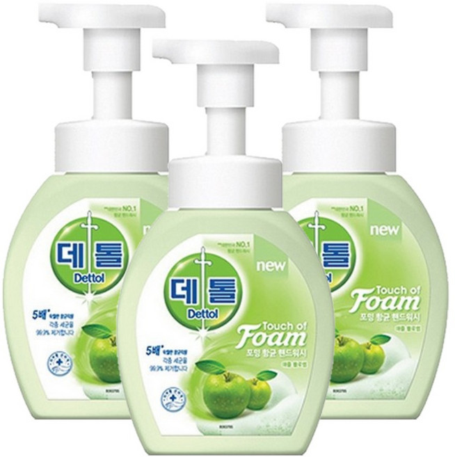 데톨 핸드워시 포밍 애플 본품 250ml, 3개