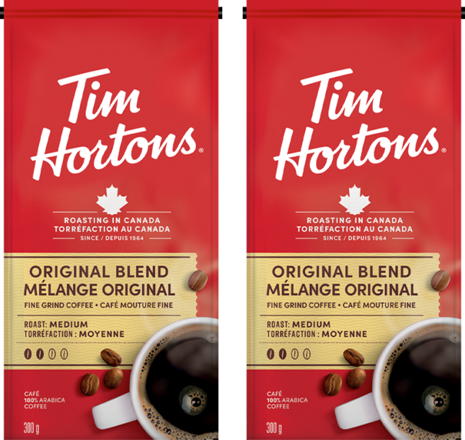 오리지날 블랜드 캐나다 팀홀튼커피가루 분쇄원두 아라비카원두 파인 그라인드 300g x 2개, 모카포트(중간~고움)