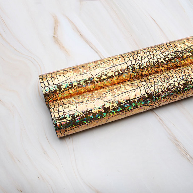 짱패브릭 뱀피레쟈 가방원단#, B.골드, 1개