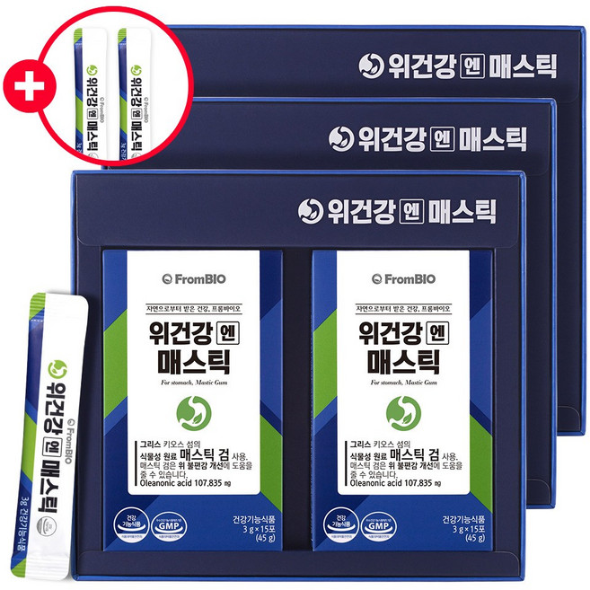 [+매스틱2포 기획세트] 프롬바이오 위건강엔 매스틱 매스틱검 위건강 위, 3g, 92개
