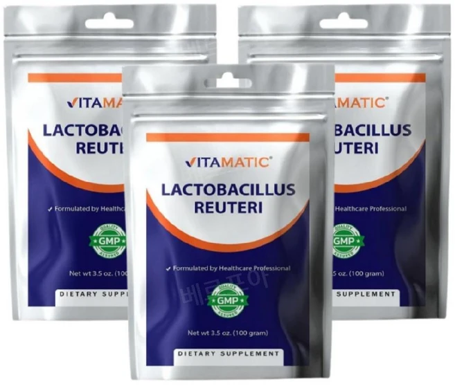 Vitamatic 락토바실러스 루테리 유산균 가루 분말 100g 3개 Reuteri - 쿠팡