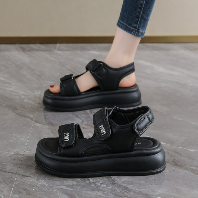 Modern Fashion 여성 캐주얼 발편한 키높이 벨크로 샌들 X80