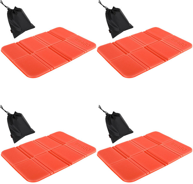 오마이남친 휴대용 접이식 등산방석, 오렌지 4개+파우치 4개
