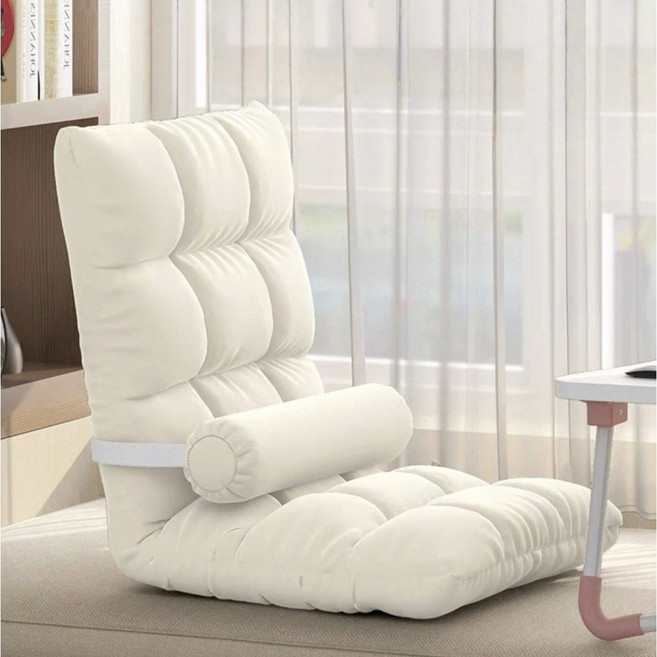 5단 각도조절 접이식 좌식의자 1인용 등받이 바닥체어 2color, 1개, 아이보리