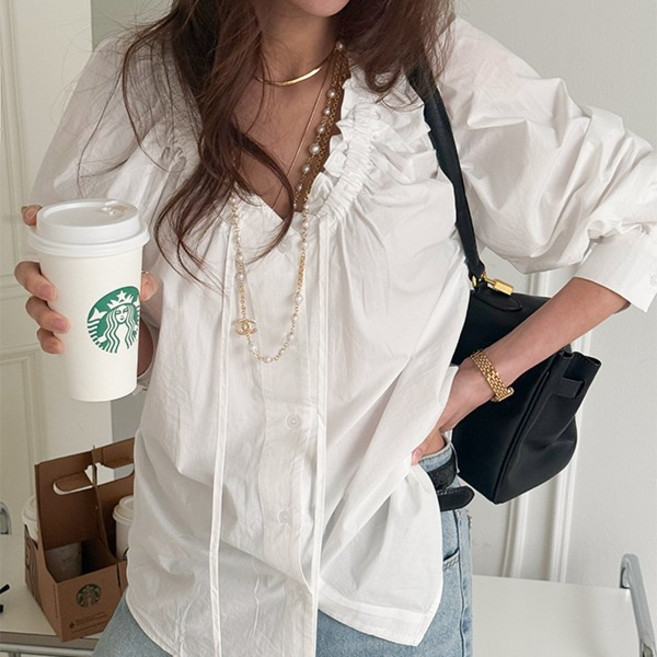 [난닝구]쿠텐브 프릴블라우스