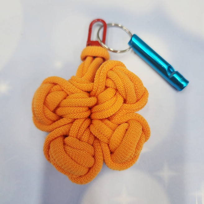 라온맘 양말목 네잎클로버 키링 호루라기 DIY 수험생 수능선물 합격선물, 1세트, 05__네잎클로버+미니 호루라기_오렌지