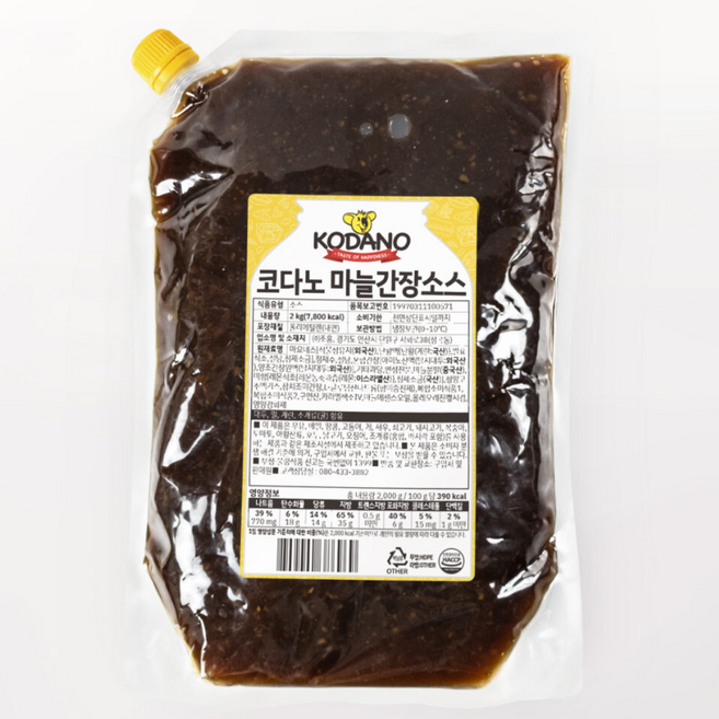 조흥 코다노 마늘간장 소스 2kg 업소용, 1개