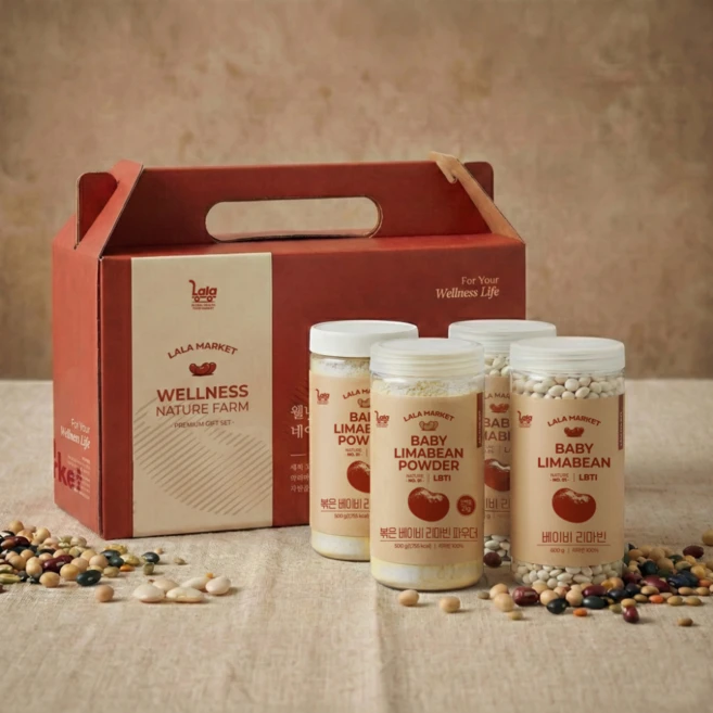 라라마켓 프리미엄 슈퍼푸드 2종 선물세트 (베이비 리마빈 2개 + 볶은 파우더 2개) - 쿠팡
