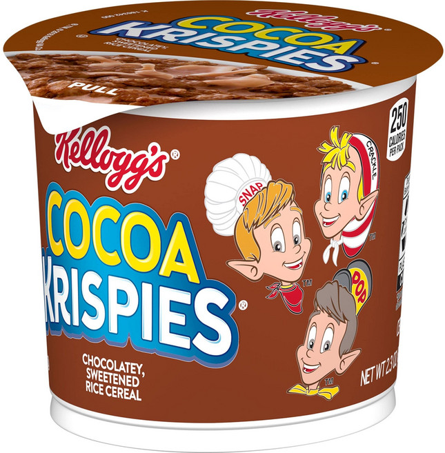 켈로그 코코아 크리스피 브렉퍼스트 시리얼 컵 스낵 패밀리 Kellogg's Cocoa Krispies Breakfast Cereal Cup s Snacks Family Br, 1개, 65g