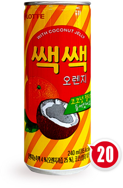 쌕쌕 오렌지 주스, 240ml, 20개