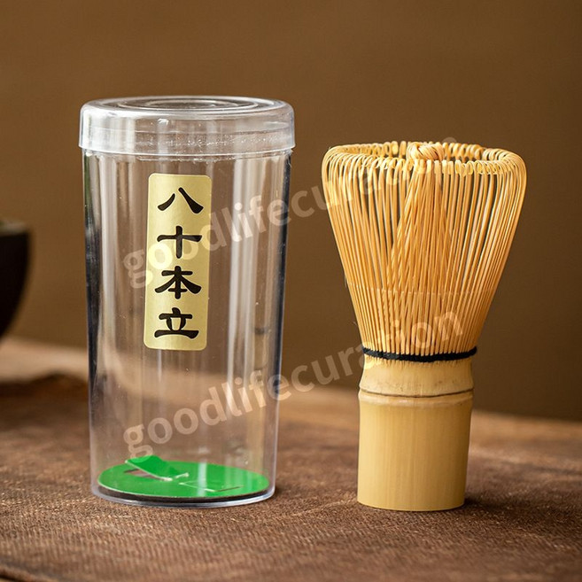 일본 말차 도구 대나무 다도세트 차시 오죽 차선 솔 수수, 팔십권입[말차라떼용]