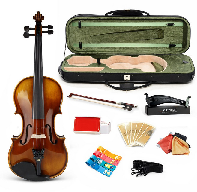 효정 수제 바이올린 HV-250 입문용 방과후 고급구성세트, 1개, 유광 네츄럴, 3/4 사이즈