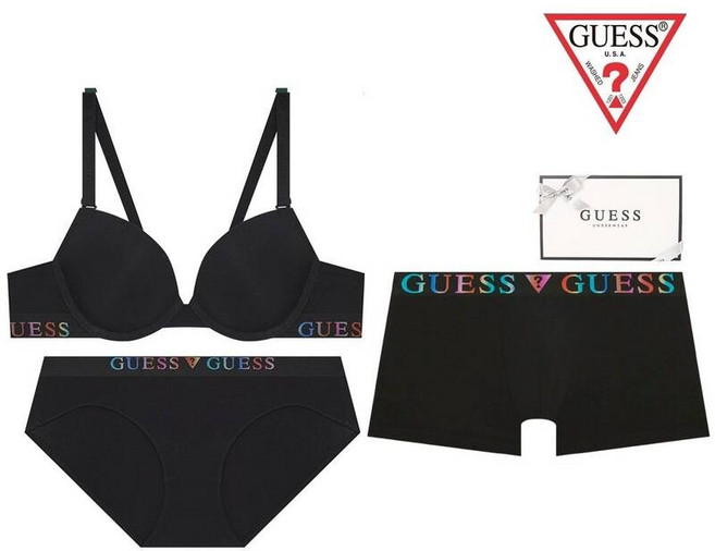 [게스] 면모달 커플속옷세트 GDWBRA11GDWPTA11GDMDRA11BK