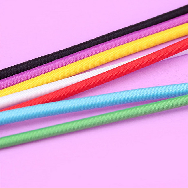 칼라 둥근 굵은 고무줄 고무끈 3m, 검정, 색상, 1개
