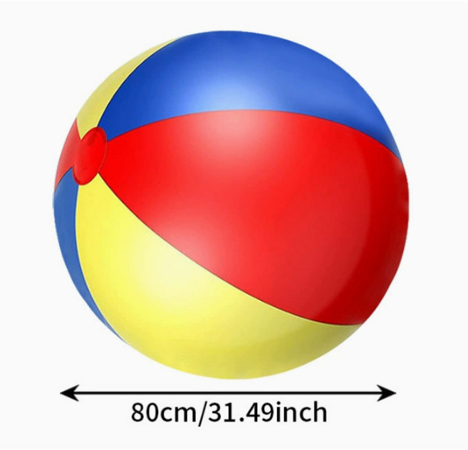 充氣大足球排球 戶外沙灘球 幼兒園遊戲 團建道具, 80CM三色球, 1個