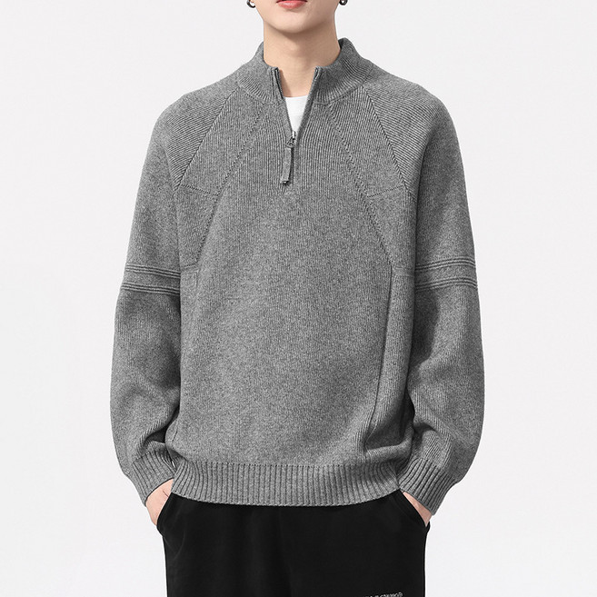 핫템 하프집업 니트 남성 하프터틀넥 얼굴 작아보이는 편안한 퍼포먼스 데일리 오피스룩 하프터틀넥 비즈니스 디자인 잘 어울리는 편안한 이너 상의