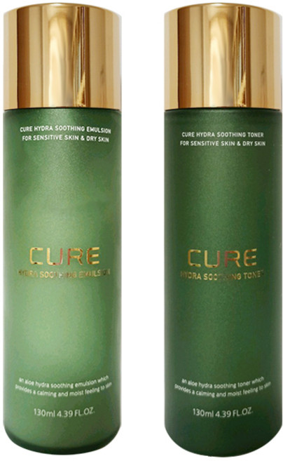 김정문알로에 큐어 하이드라 수딩 에멀젼 130ml +토너 130ml, 1세트