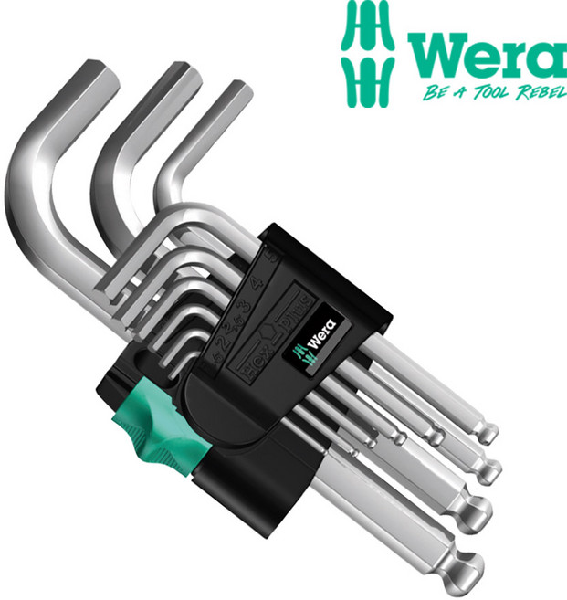 Wera 베라 숏 볼 L렌치 세트 950PKS/9 SM 육각 렌치, 1개
