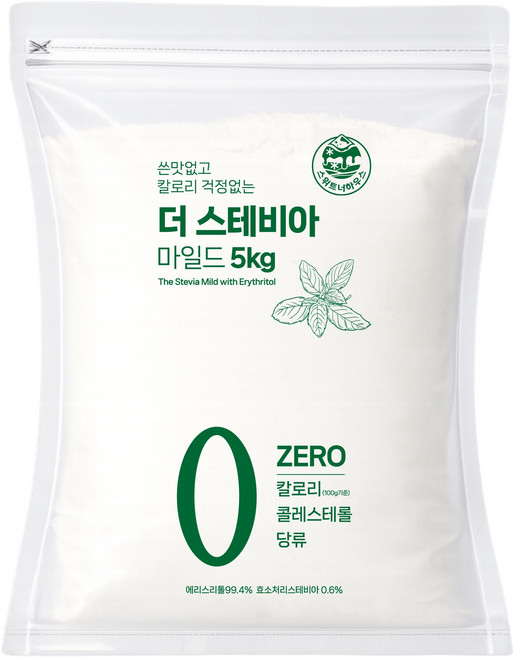 쓴맛없는 더 스테비아 마일드, 1개, 5kg