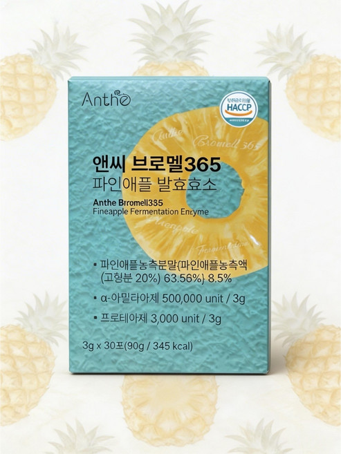 앤씨 브로멜365 칼륨 파인애플 효소 30포, 30개, 3g