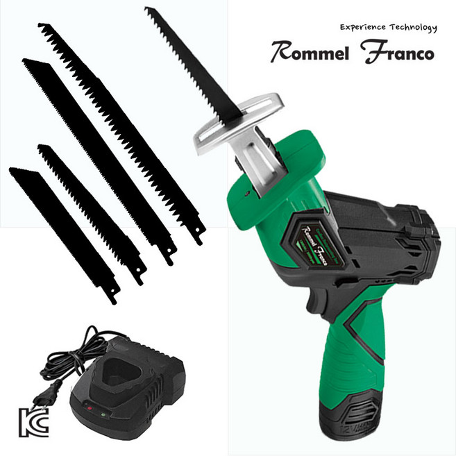 롬멜프랑코 Moment_휴대용 충전식 무선 다목적 전동왕복톱 전기톱 컷쏘_배터리 1개 포함, 1세트
