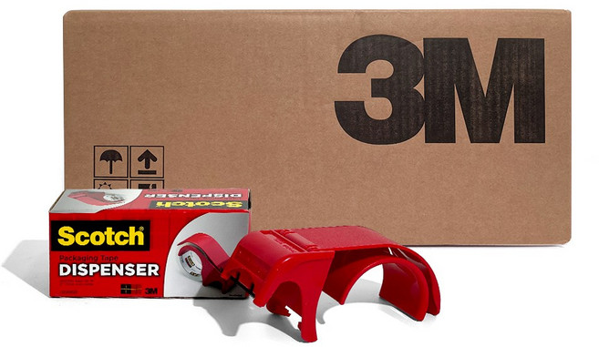 3M 박스테이프 고강도 포장테이프 372KS(디스펜서 포함) OPP테이프 국내생산, 48개, 황색