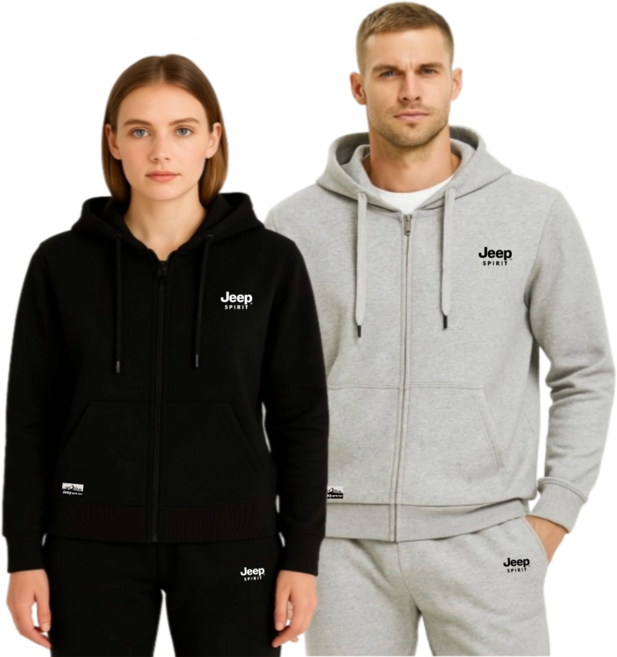 JEEP SPIRIT 지프 남성 여성 트레이닝복 츄리닝 세트 후드집업+ 조거팬츠 (상하 세트)