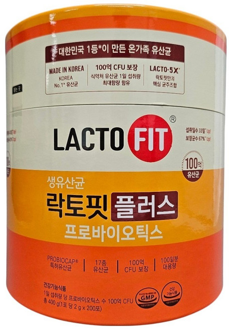 락토핏 생유산균 플러스 프로바이오틱스 200p, 400g, 1개