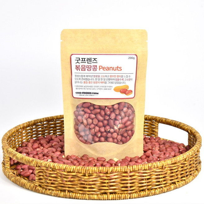 굿프렌즈 볶음땅콩 레드땅콩 적땅콩, 4개, 200g