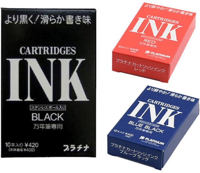 플래티넘 프레피만년필 리필카트리지 10개입 잉크, 적색, 프레피 만년필 리필카트리지 10개입