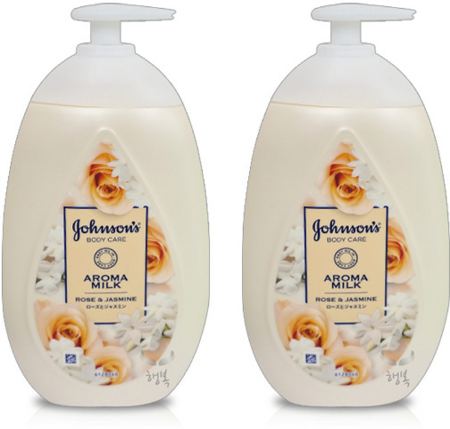 존슨즈 아로마 밀크 로즈 앤 자스민 바디로션 500ml(1+1) 2입, 500ml, 2개