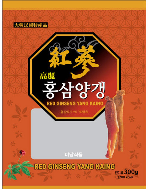 미담제과 홍삼엑기스가 들어간 홍삼양갱/홍삼한천제리, 5개, 300g