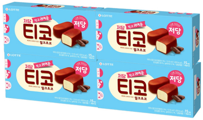 롯데 티코 밀크초코 저당 510ml 4개