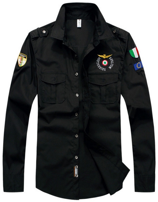 위드에이 남자 봄 가을 긴팔 남방 셔츠 와펜패치 파일럿셔츠 견장 밀리터리 에어포스 셔츠 8종 WAH301-302N