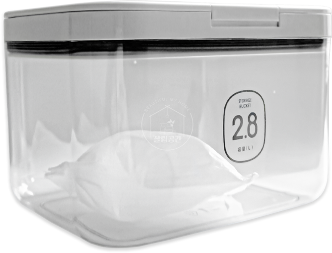 살림공간 베베 쌀통 잡곡통 쌀보관 원터치, 1개, 화이트